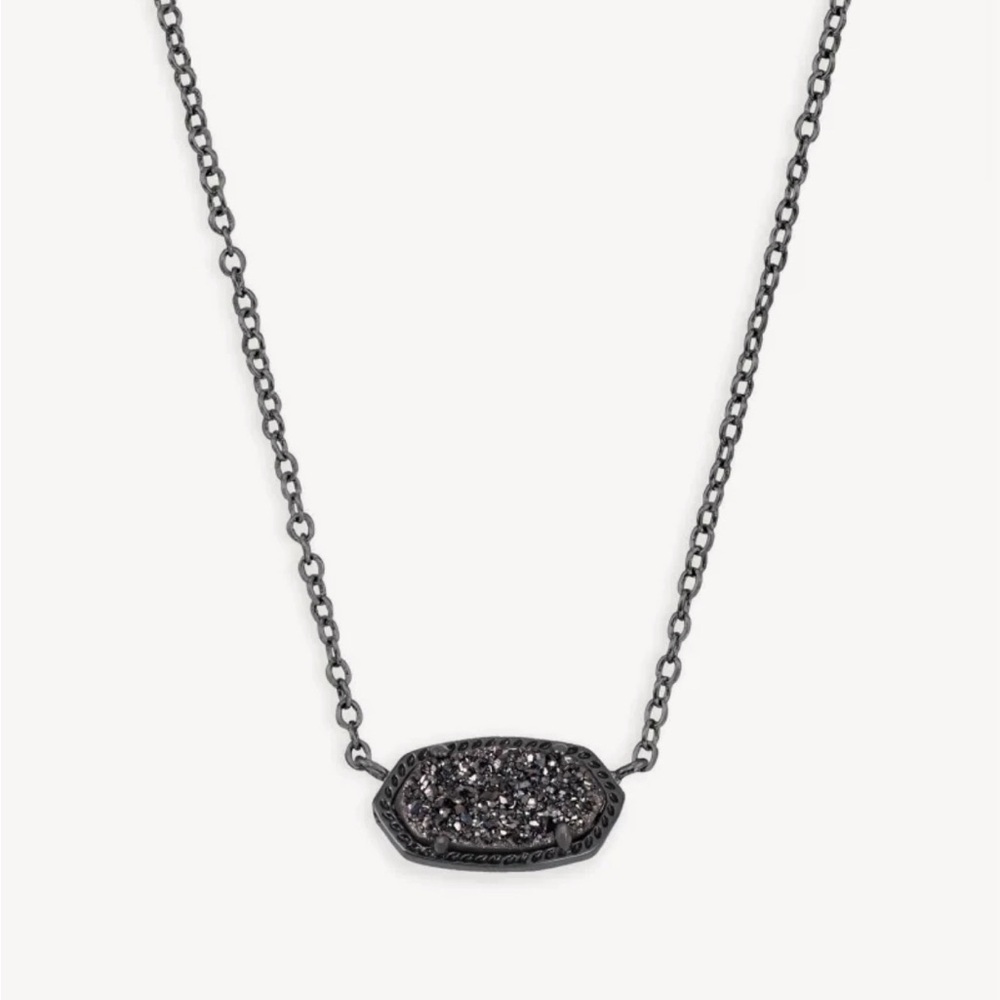 Kendra Scott Elisa pendant necklace in black drusy